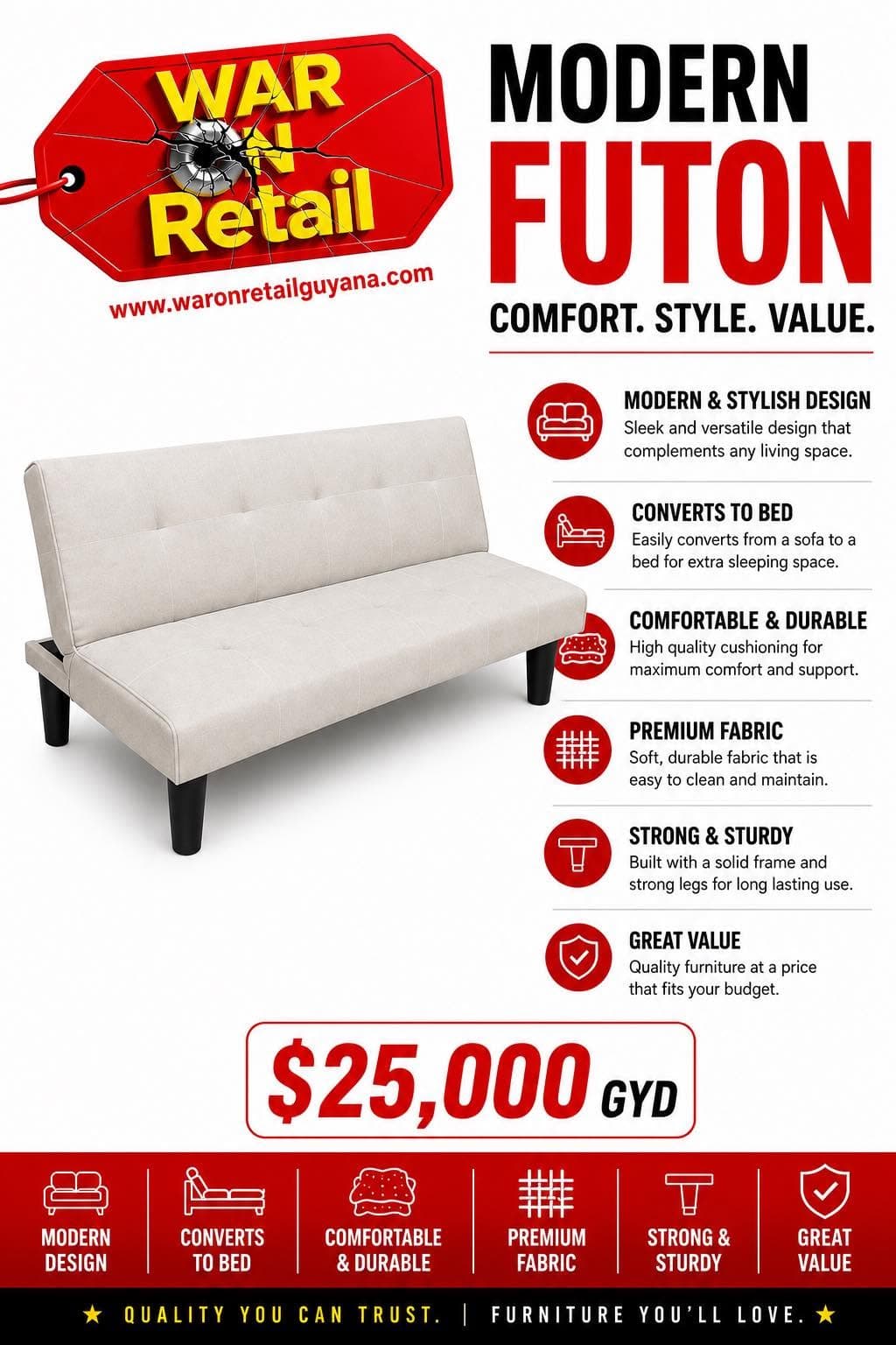 Modern Futon — image 1