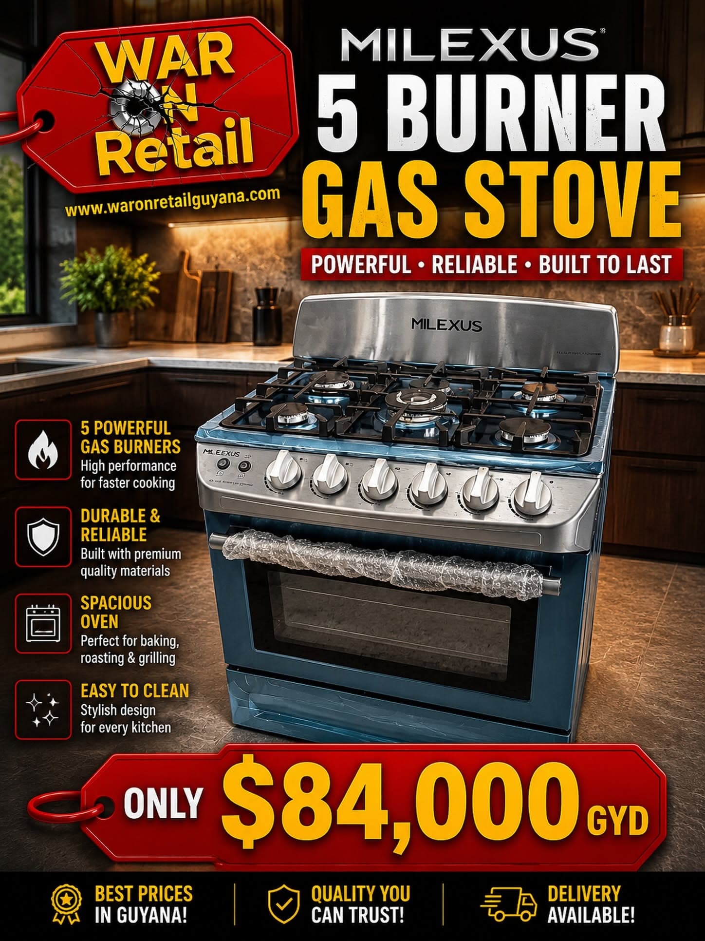 Milexus 5 Burner Gas Stove — image 1