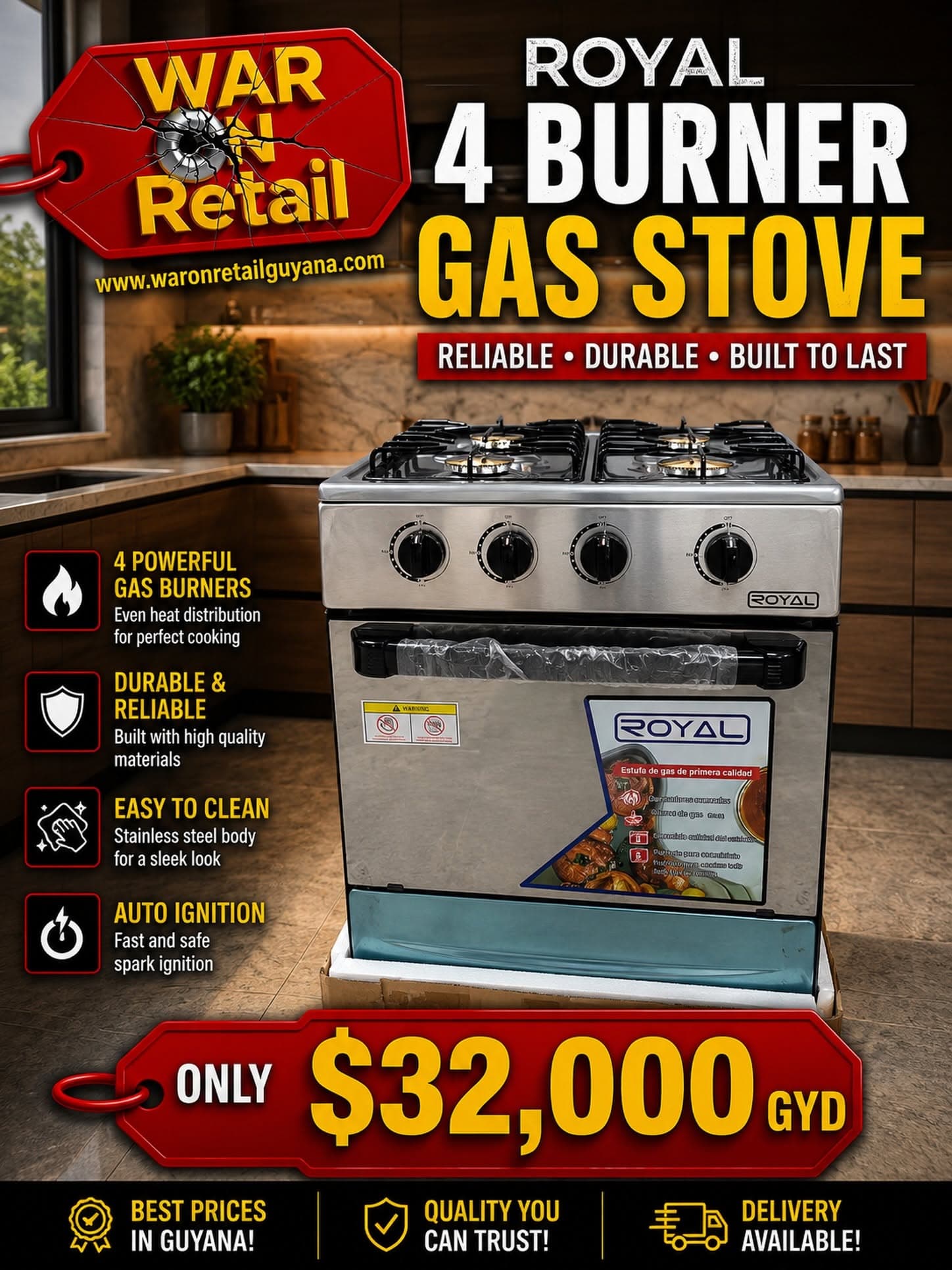 Royal 4 Burner Gas Stove