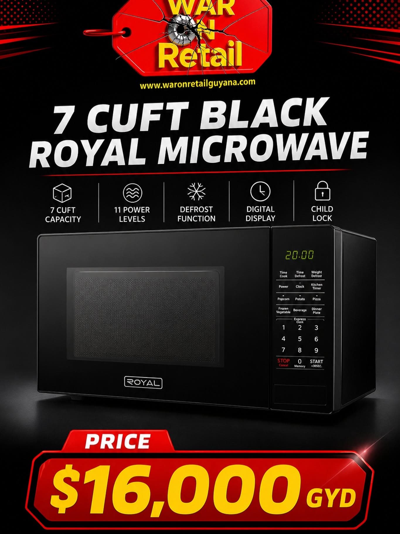 Royal 7 CuFt Black Microwave — image 1