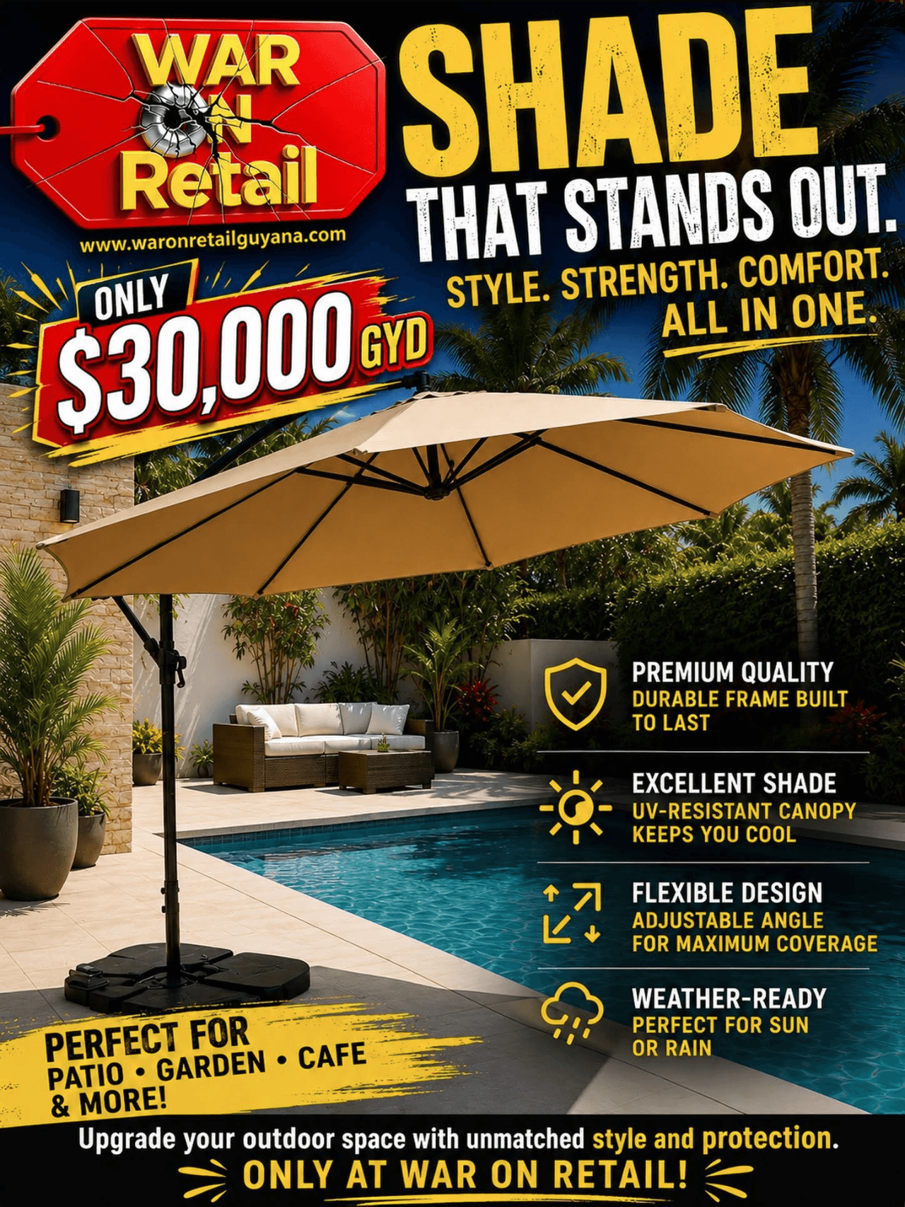 Cantilever Patio Umbrella (offset/hanging style) — image 1