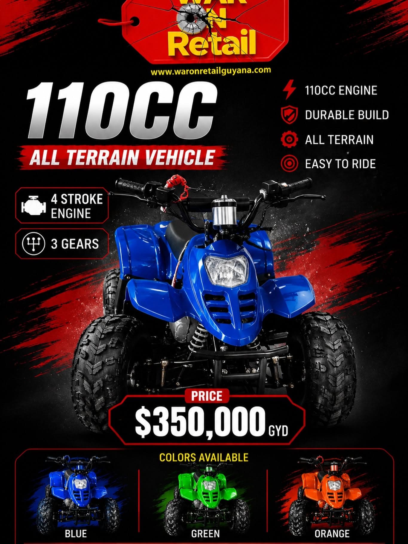 110CC All Terrain Vehicle (ATV) — image 1